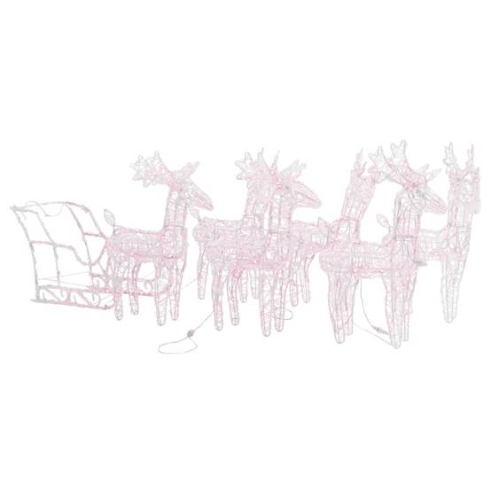 Renne et Traîneau Lumineux en Acrylique 320 LED Noël Extérieur Blanc Chaud – ComfortXL Outdoor Living - Image 2