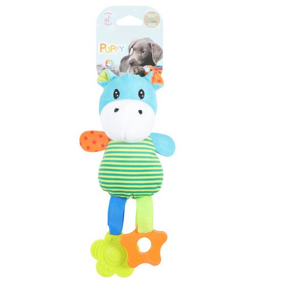 Peluche rio hippopotame vert anneau à mordiller 26 cm jeux pour chiots - Image 2