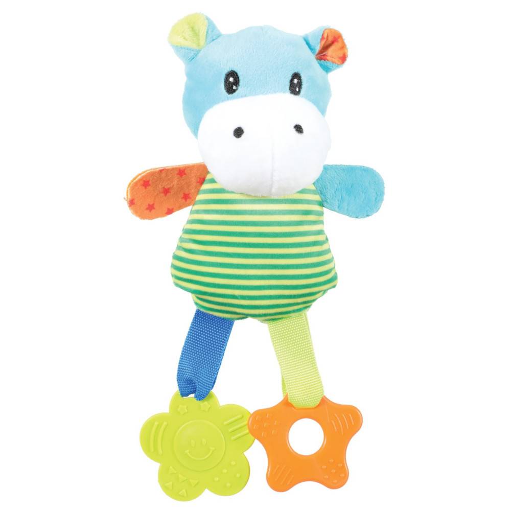 Peluche rio hippopotame vert anneau à mordiller 26 cm jeux pour chiots - Image 1