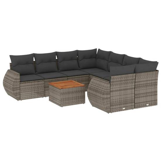 Canapé de jardin d'angle 8 places résine tressée Gris avec coffre de rangement Gris Foncé – ComfortXL Outdoor Living - Image 2