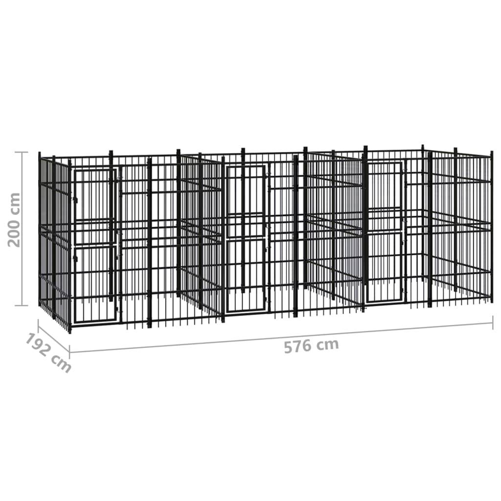 Vidaxl - Chenil d'extérieur pour chiens Acier 11,06 m² vidaXL 3098011 - Imagen 8