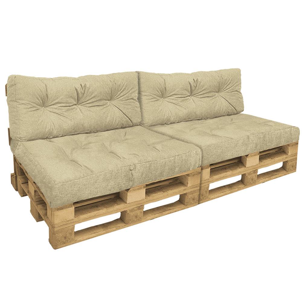 Vounot - Lot de 4 Coussins pour palettes en bois beige - Image 1