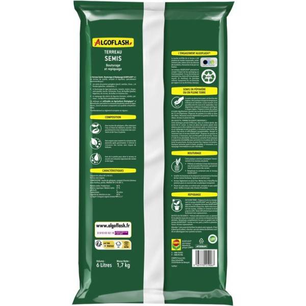 Algoflash - Terreau - ALGOFLASH - Semis bouturage repiquage - 6 L - Image 2