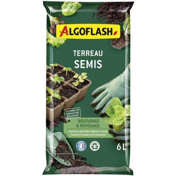 Algoflash - Terreau - ALGOFLASH - Semis bouturage repiquage - 6 L