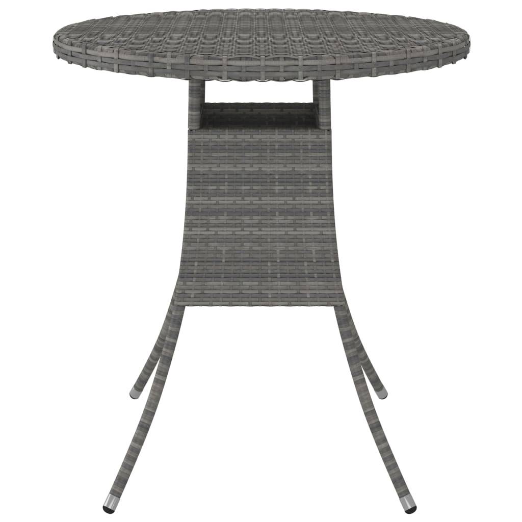 Table de jardin résine tressée grise 70 x 73 cm - PANGIVO - Image 2