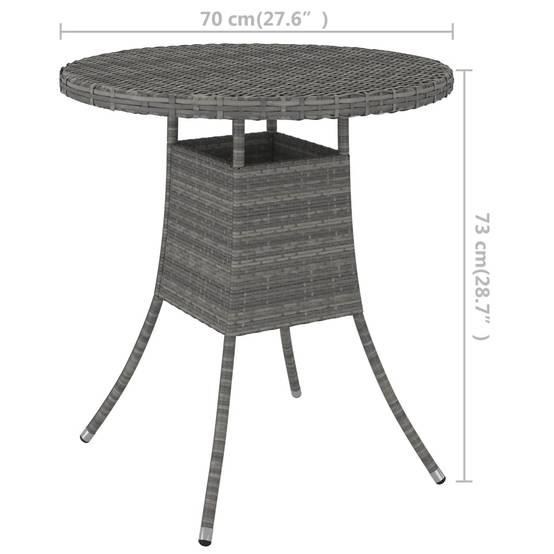 Table de jardin résine tressée grise 70 x 73 cm - PANGIVO - Image 5