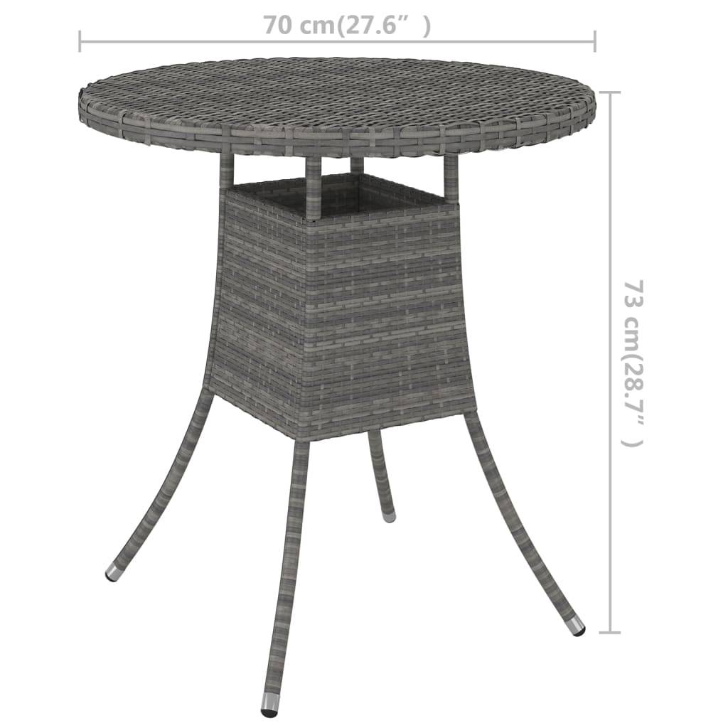 Table de jardin résine tressée grise 70 x 73 cm - PANGIVO - Image 5