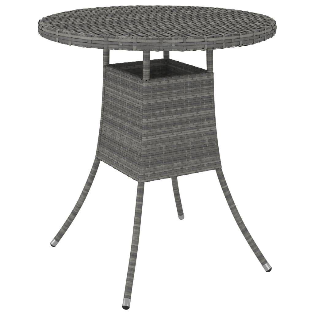 Table de jardin résine tressée grise 70 x 73 cm - PANGIVO - Image 1
