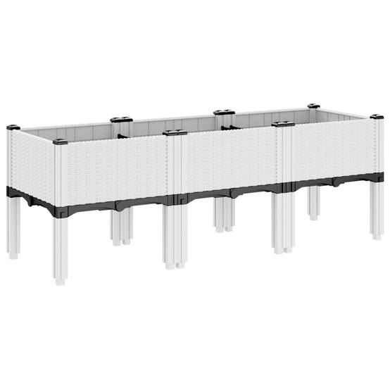 Jardinière - Bac à fleurs - Pot de fleurs avec pieds blanc 120x40x42 cm PP - Image 5