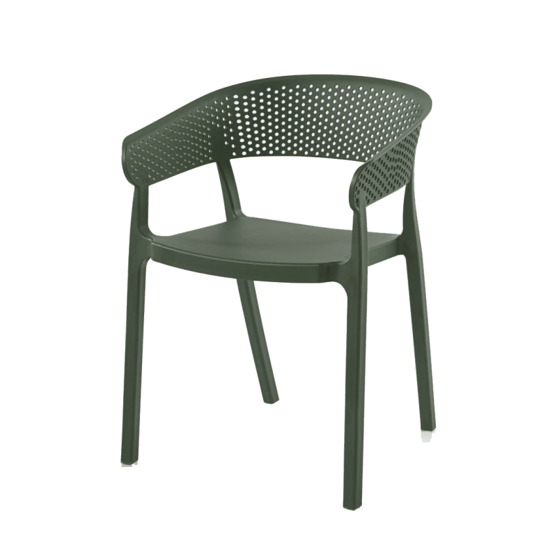 Chaise de jardin empilable PP vert Ambiance