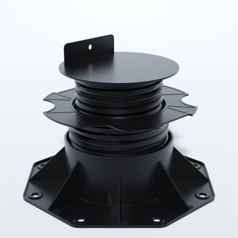 PLOT RÉGLABLE DE 60 À 138 MM POUR TERRASSE BOIS ET COMPOSITE - Coloris - Noir - Image 1