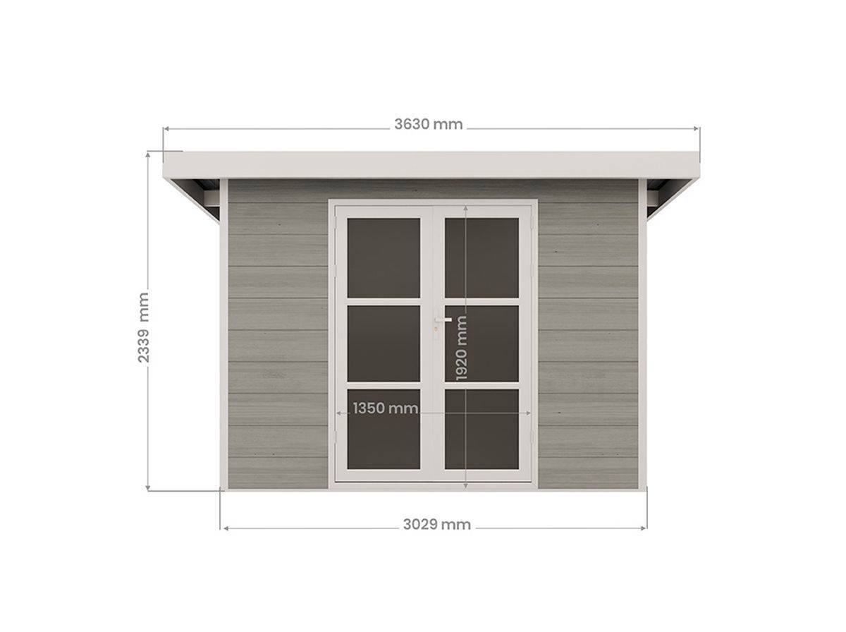 Direct Abris - Abri de Jardin Composite ALMA - 9m2 Gris clair - Cabane de Jardin - Image 6