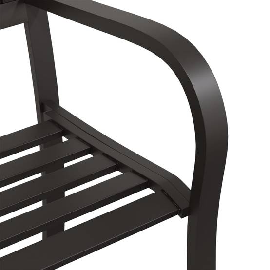 Helloshop26 - Banc de jardin meuble de patio d'extérieur terrasse double de jardin 246 cm noir acier - Imagen 5