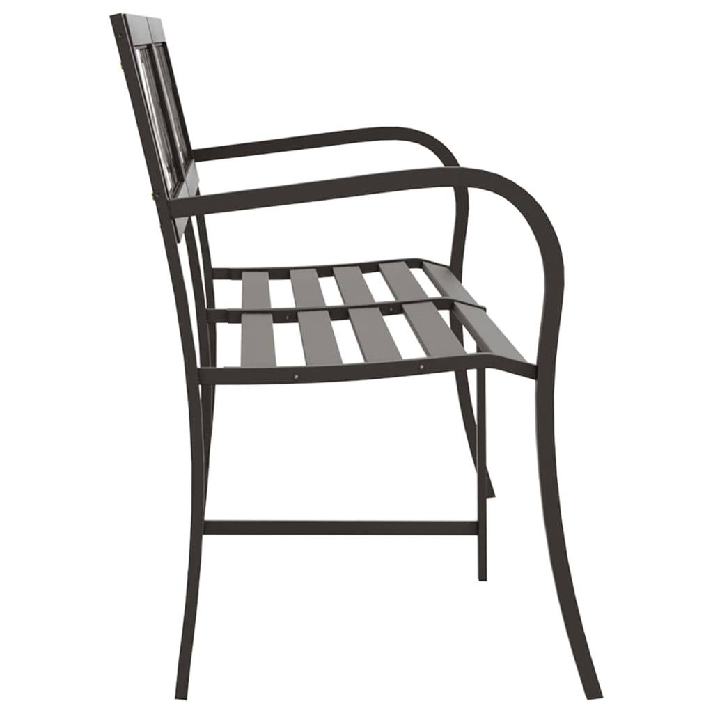 Helloshop26 - Banc de jardin meuble de patio d'extérieur terrasse double de jardin 246 cm noir acier - Imagen 3