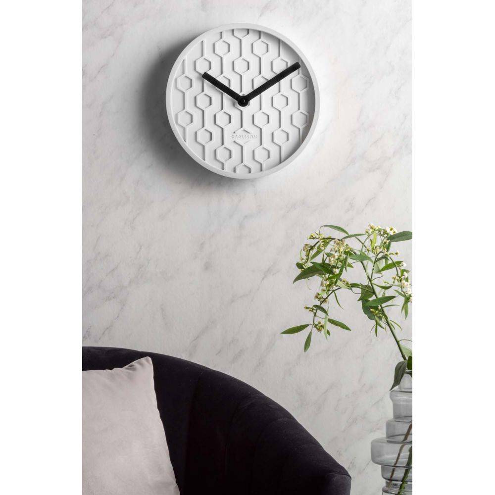 Karlsson - Horloge ronde en béton Honey  31 cm Blanc - Imagen 2