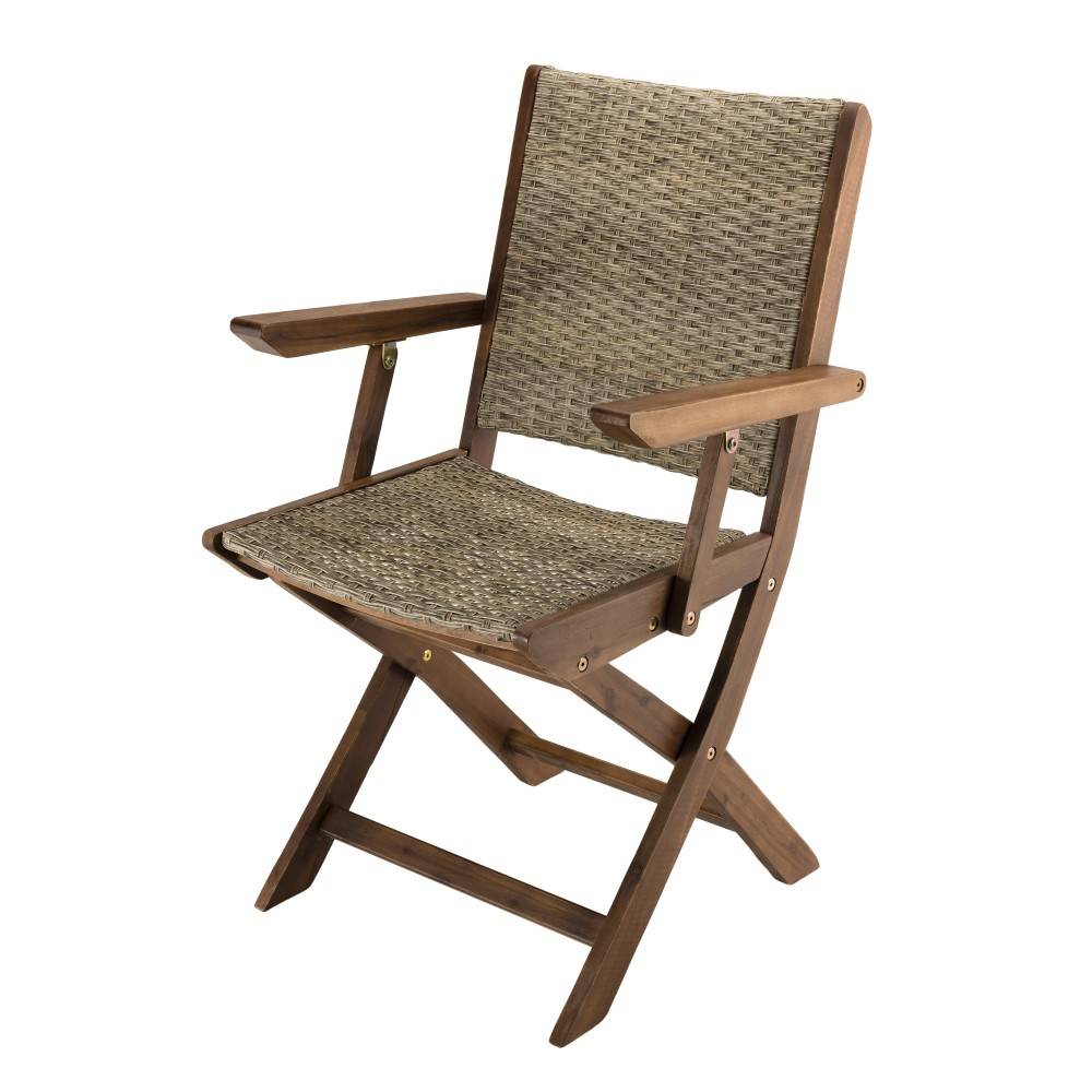 Macabane - VICK - Ensemble de jardin bois d'acacia, table + 4 chaises 2 fauteuils - Imagen 9