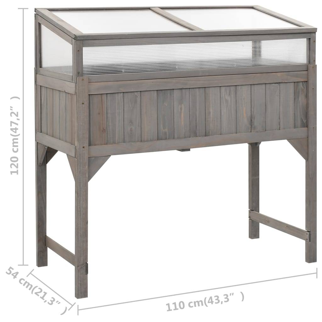ComfortXL - Carré potager sur pieds avec serre bois de sapin pour balcon Gris – ComfortXL Outdoor Living - Image 9