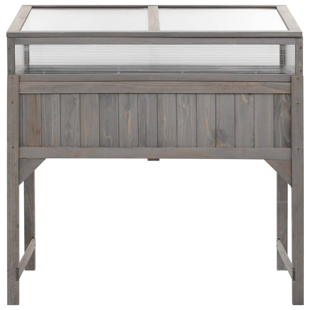 ComfortXL - Carré potager sur pieds avec serre bois de sapin pour balcon Gris – ComfortXL Outdoor Living - Image 3