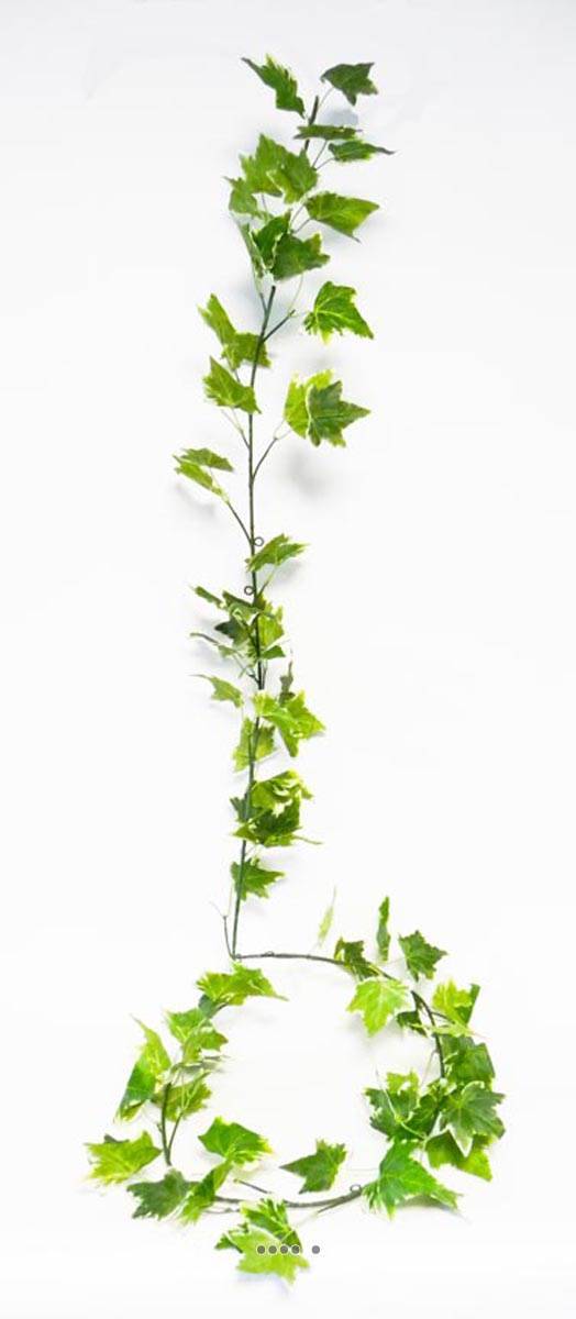 Artificielles - Guirlande de lierre artificiel L190 cm 80 grandes feuilles Blanc-vert - couleur: Blanc-vert
