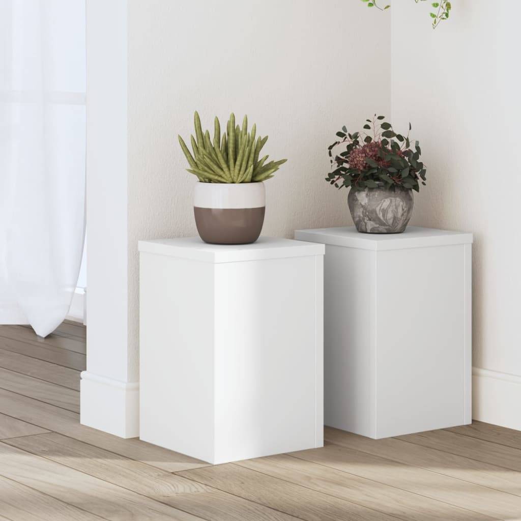 Vidaxl - Supports pour plantes 2 pcs blanc 20x20x30 cm bois d'ingénierie vidaXL 852897 - Image 1