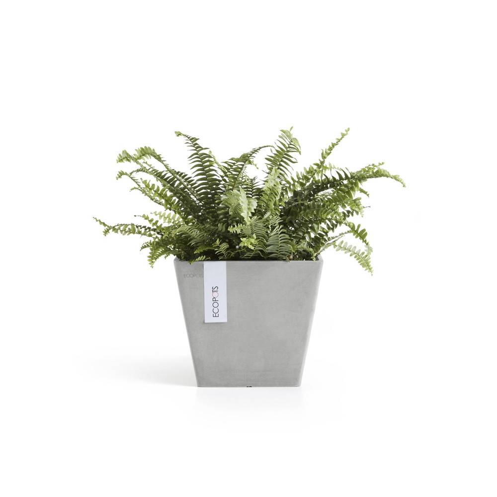 Ecopots - Pot Carré Rotterdam 20 Blanc Gris - 20 x 20 x H. 17,5 cm - 5,2 L ECOPOTS - Imagen 2