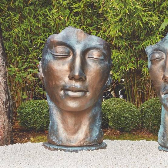 Jardinex - Statue visage femme extérieur grand format - Bronze 115 cm - Jardinex - Imagen 3
