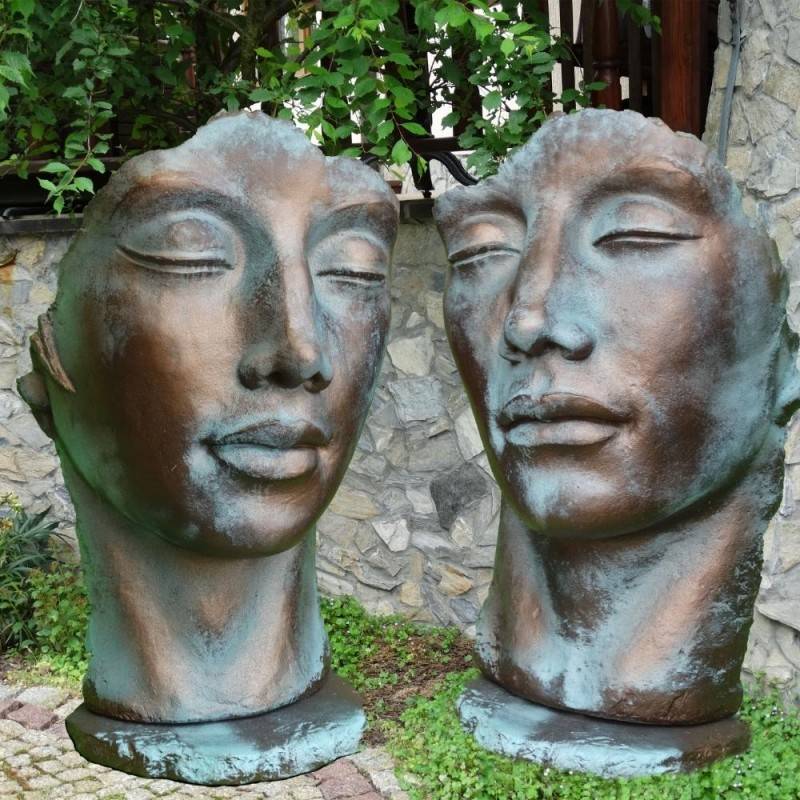 Jardinex - Statue visage femme extérieur grand format - Bronze 115 cm - Jardinex - Imagen 2