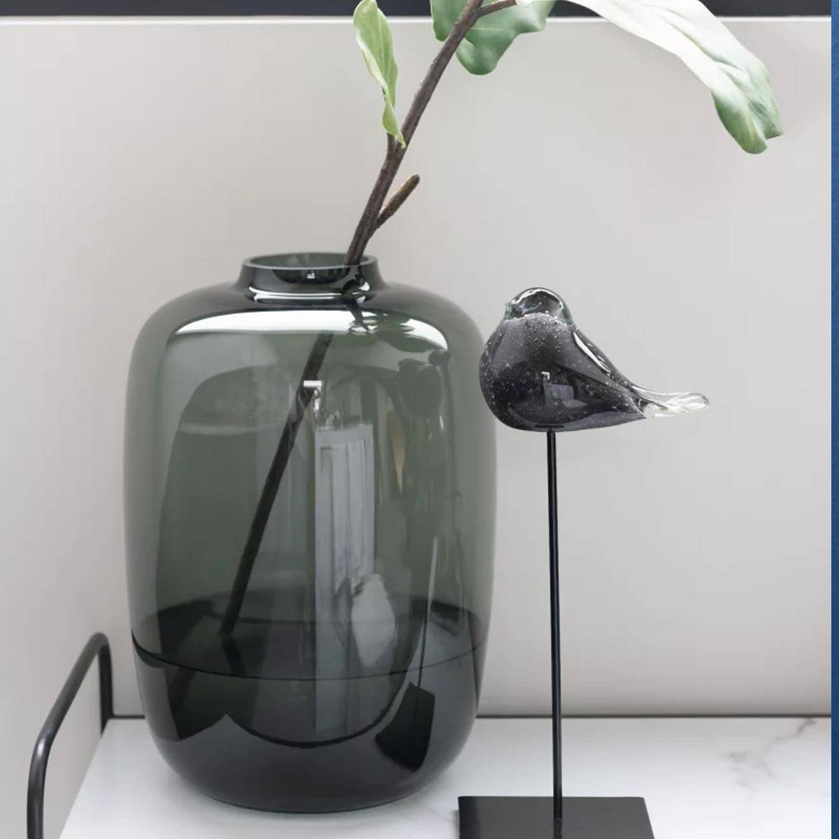 J-Line - Vase Design en Verre "Cleo" 45cm Gris - Image 3