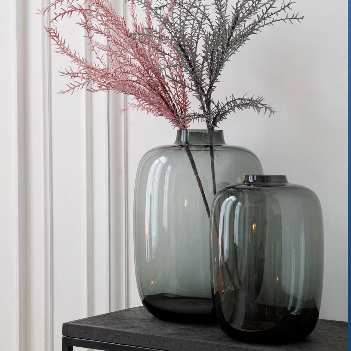 J-Line - Vase Design en Verre "Cleo" 45cm Gris - Image 2
