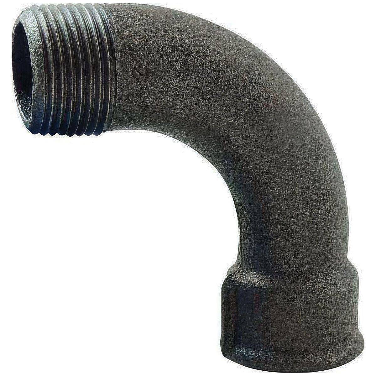 Coude 90° à grand rayon en fonte maléable à cœur noir male femelle - 1'' - Image 1