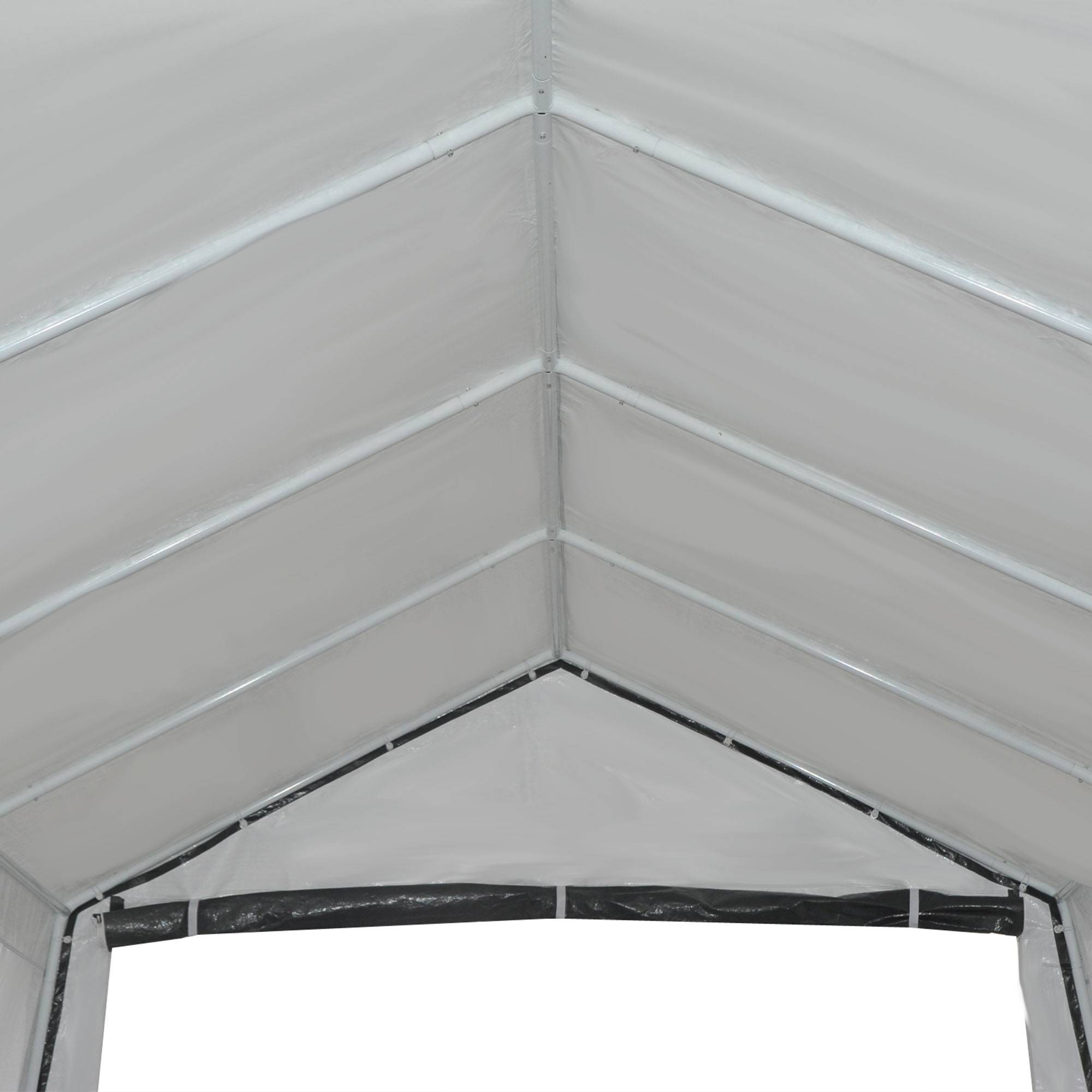 Outsunny - Tente garage carport dim. 6L x 3,6l x 2,75H m acier galvanisé robuste PE haute densité 195 g/m² imperméable anti-UV blanc gris - Outsunny - Imagen 7