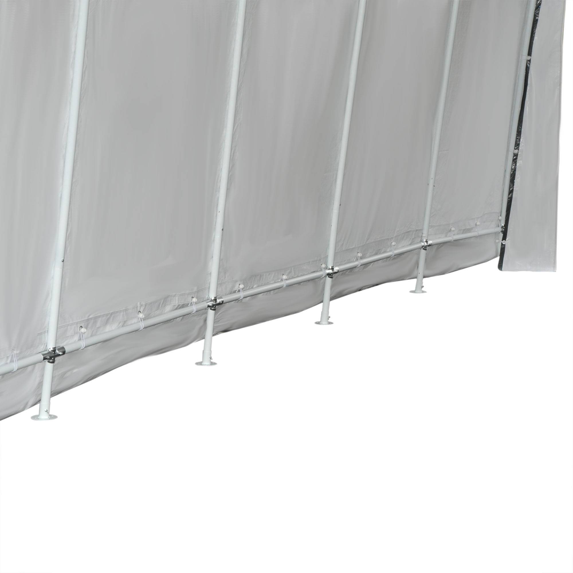 Outsunny - Tente garage carport dim. 6L x 3,6l x 2,75H m acier galvanisé robuste PE haute densité 195 g/m² imperméable anti-UV blanc gris - Outsunny - Imagen 8
