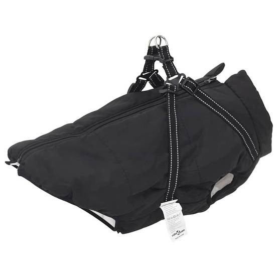 Manteau Chien Imperméable avec Harnais Hiver Noir L48 – ComfortXL Pet Living - Image 1