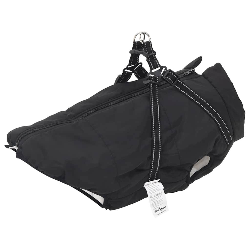 Manteau Chien Imperméable avec Harnais Hiver Noir L48 – ComfortXL Pet Living - Image 1