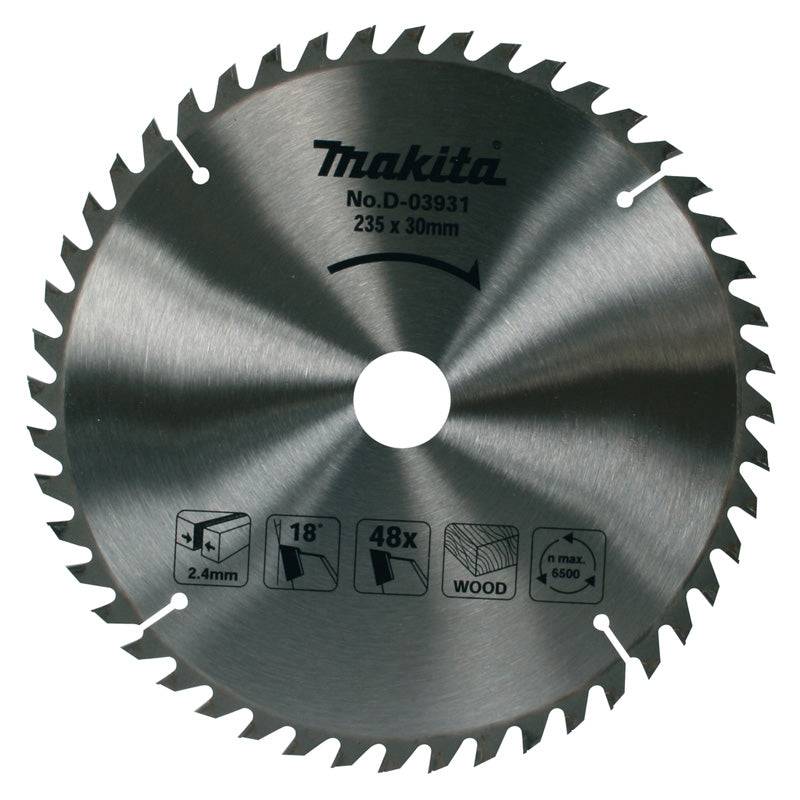 Makita - Lames carbure bois standard, pour scies circulaires MAKITA - taille Ø 235 mm x 48 Dents - MAKITA ACCESSOIRES - Imagen 1