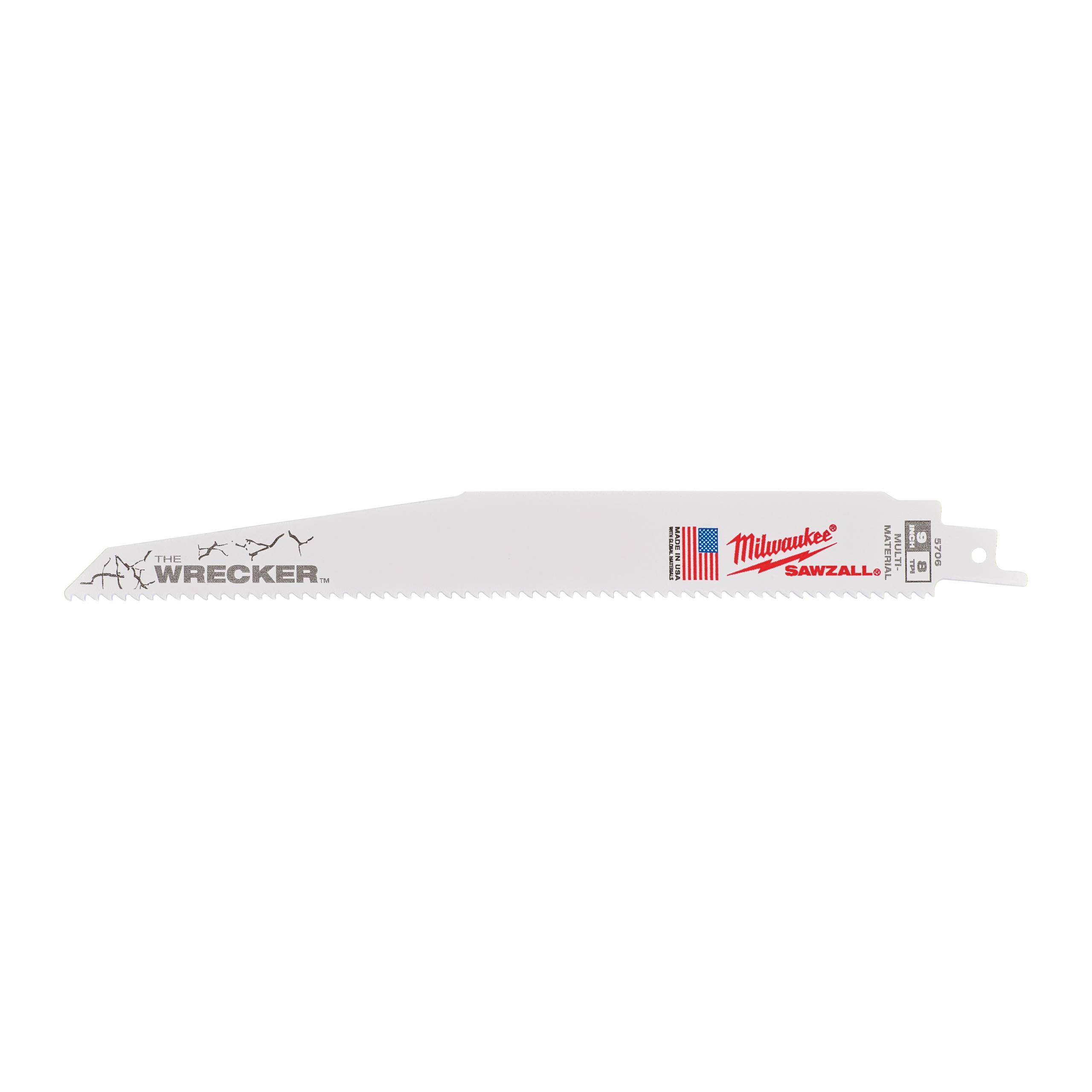 Lame scie sabre WRECKER 230 mm x 7/11 TPI - 5 pièces - MILWAUKEE - 48475706 - Image 1