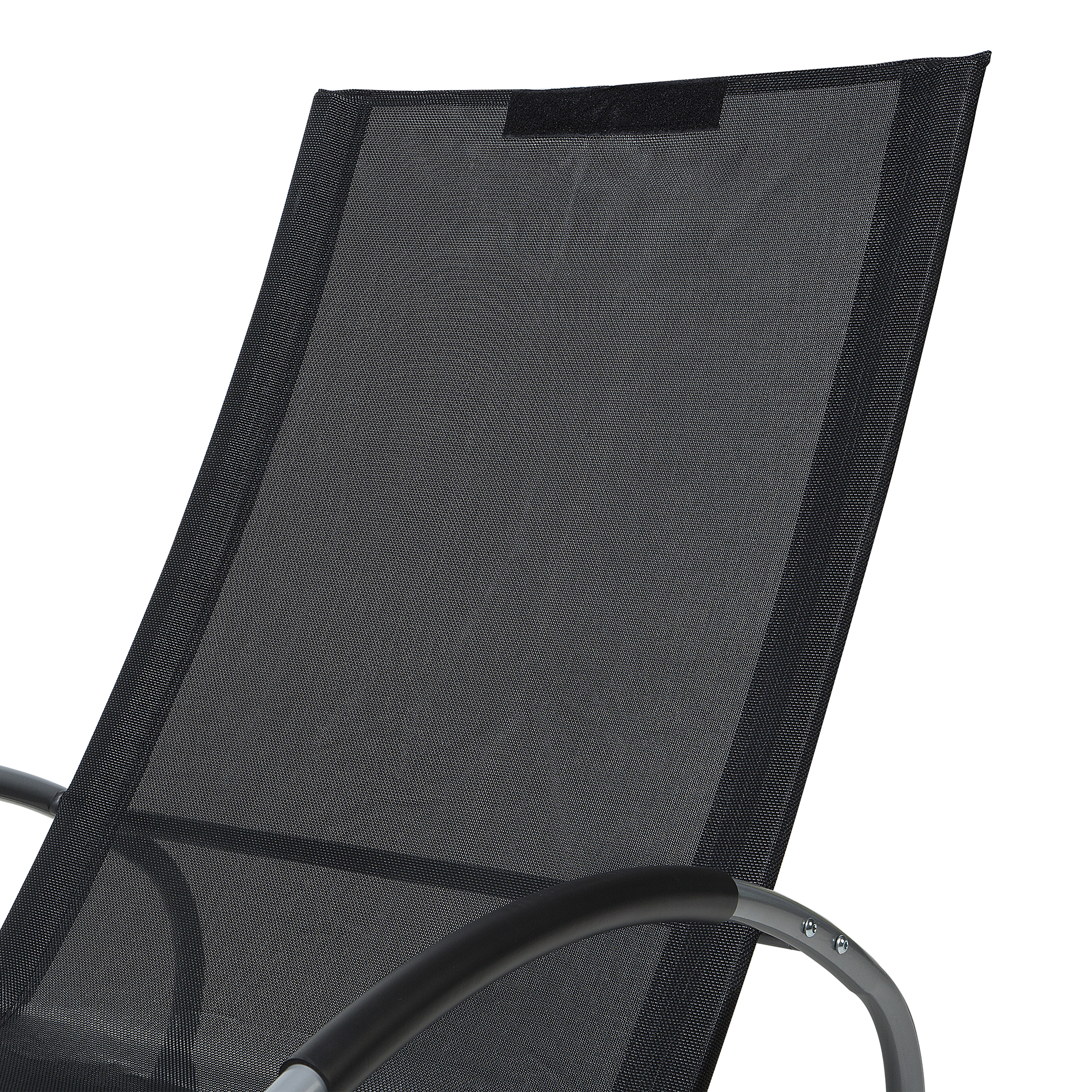 Beliani - Chaise de Jardin Transat à Bascule en Textile Noir et Acier Argenté Matières Résistantes et Durables et Design Moderne Très Confortable Beliani - Imagen 7