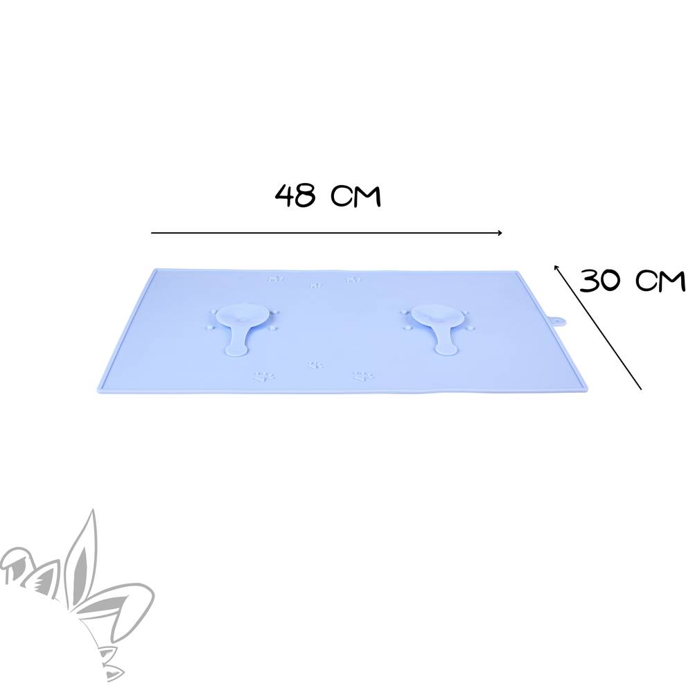 Zolux - Tapis écuelle silicone bleu M 47.5 x 30.1 cm pour chien - Imagen 5