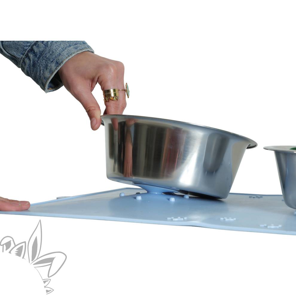 Zolux - Tapis écuelle silicone bleu M 47.5 x 30.1 cm pour chien - Imagen 4