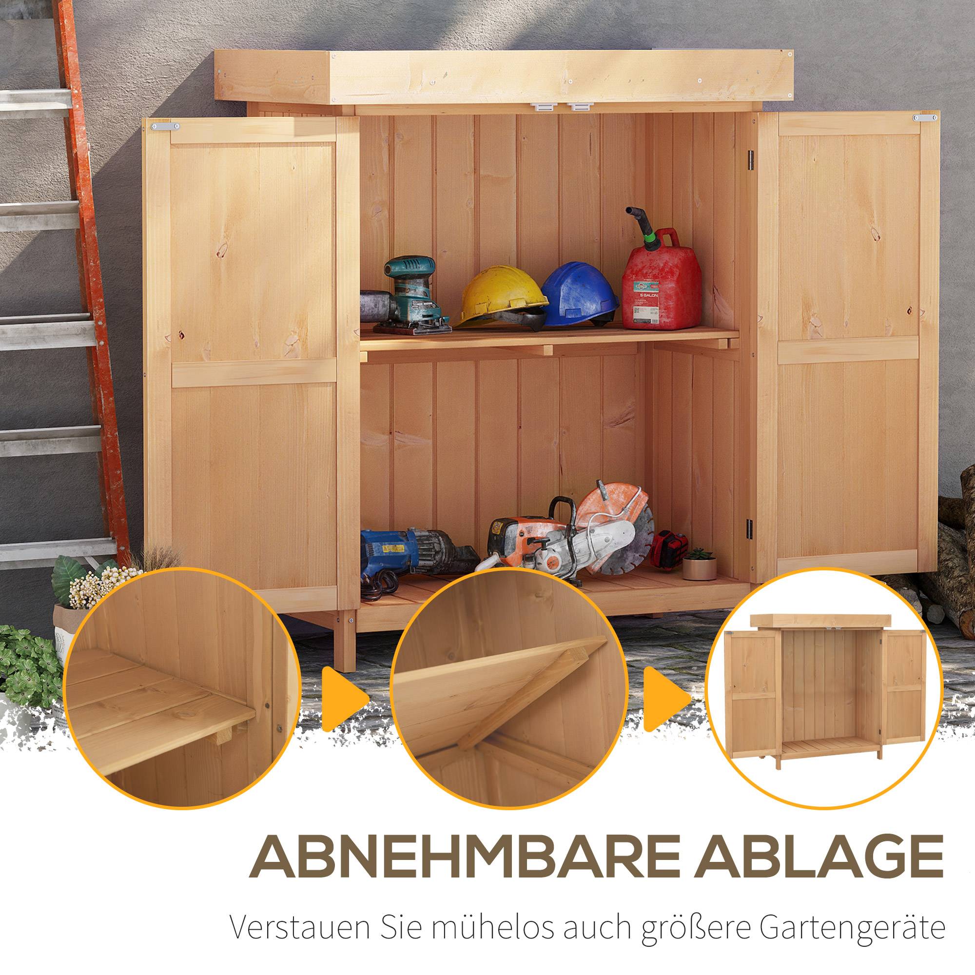 Armoire sapin résistante, 74x43x88 cm, double porte, 2 compartiments, naturel - Image 8