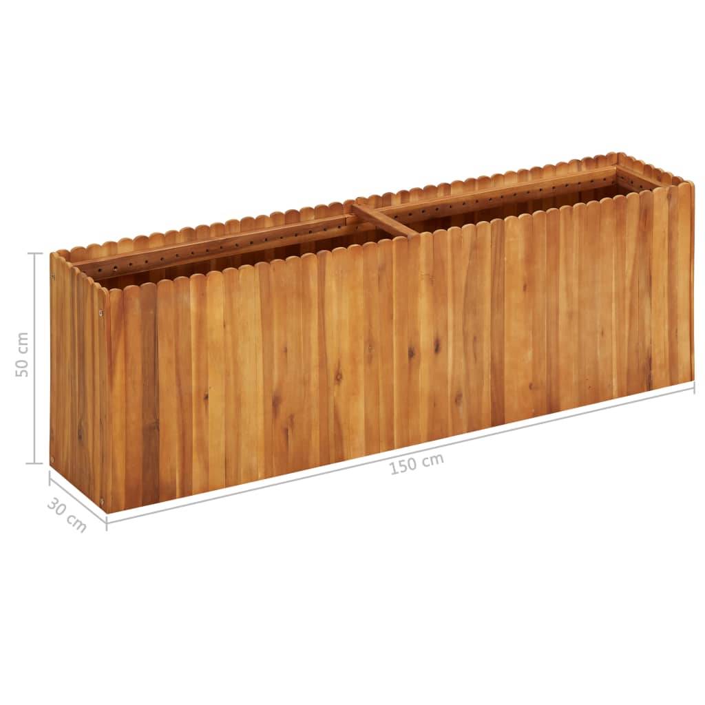 Helloshop26 - Jardinière lit surélevé plantes fleurs jardin 150 x 30 x 50 cm bois massif d'acacia - Imagen 6