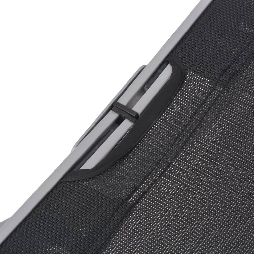 Vidaxl - Chaises longues lot de 2 noir et gris vidaXL 43654 - Imagen 6