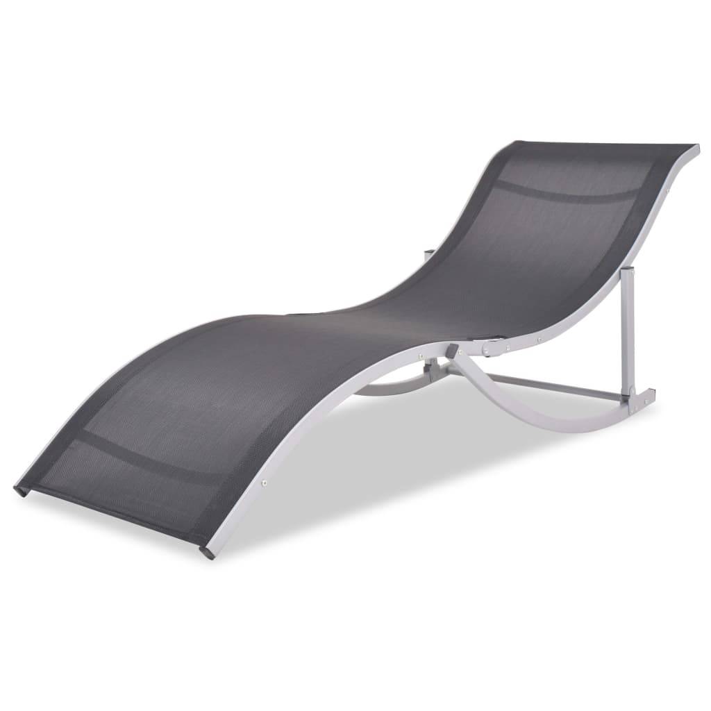 Vidaxl - Chaises longues lot de 2 noir et gris vidaXL 43654 - Imagen 2