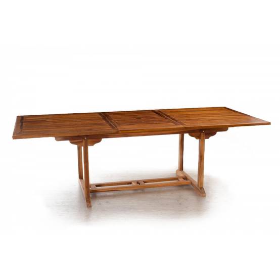Salon de jardin Teck huilé 8 personnes - Table rectangle + 8 chaises LUBOK - Image 6