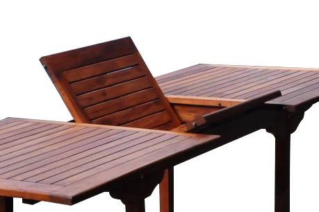 Salon de jardin Teck huilé 8 personnes - Table rectangle + 8 chaises LUBOK - Image 3