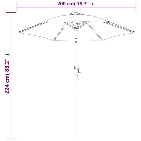 Maison Chic - Parasol de jardin | Parasol d'extérieur | Parasol Anthracite 200x224 cm Aluminium Maison Chic - Image 8
