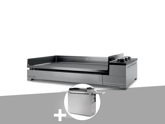 Forge Adour - Plancha gaz Premium 75 inox avec chariot - Forge Adour
