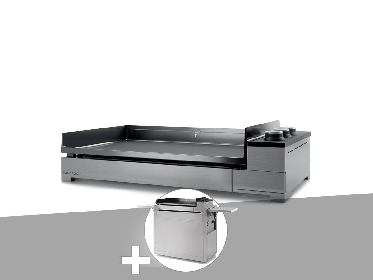Forge Adour - Plancha gaz Premium 75 inox avec chariot - Forge Adour