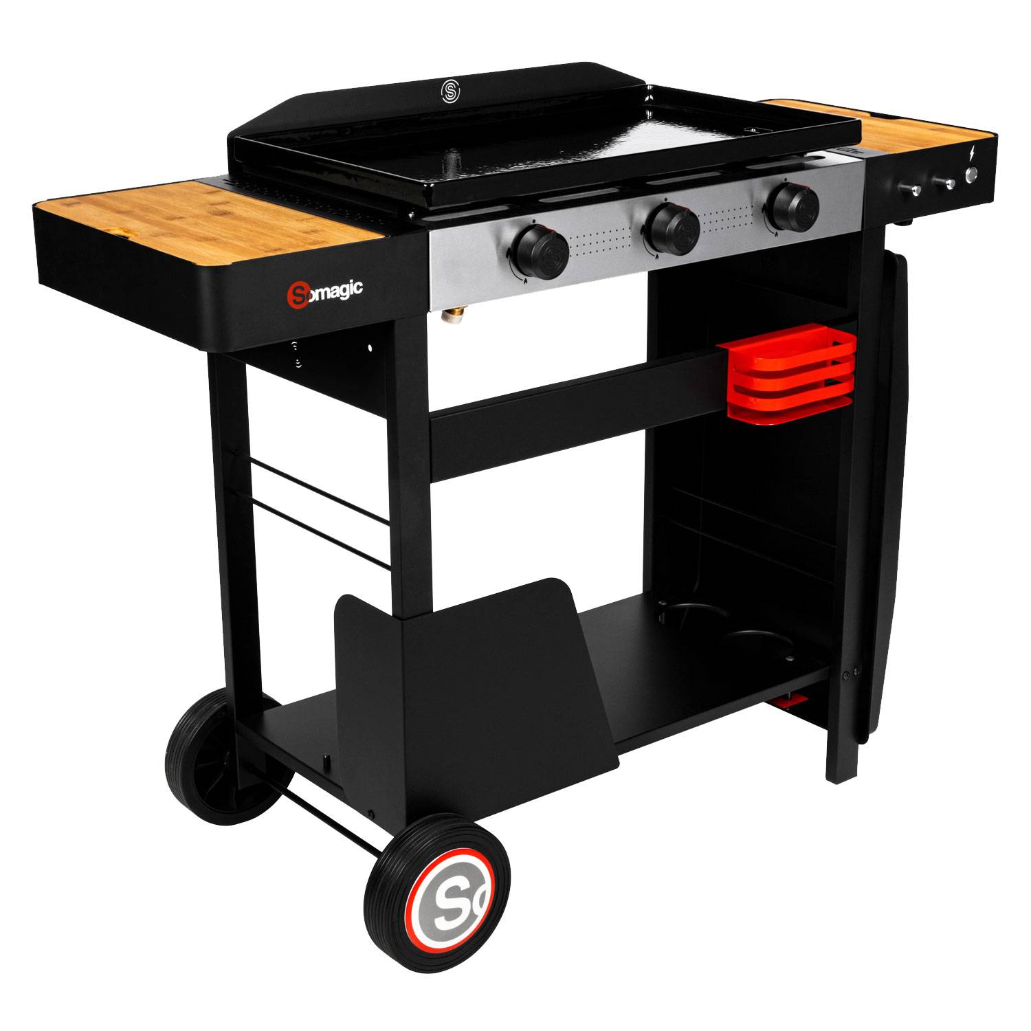Somagic - Plancha au gaz avec chariot SOLIA 350 3 brûleurs 6,45kW - SOMAGIC - Imagen 2