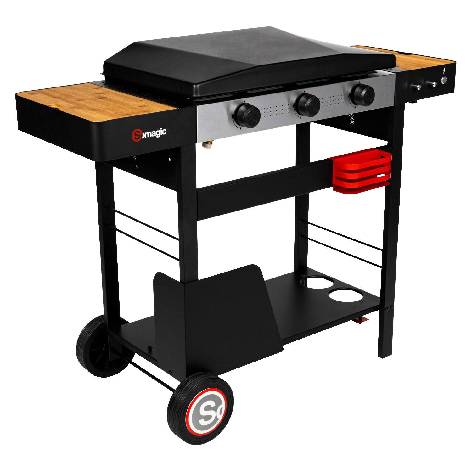 Somagic - Plancha au gaz avec chariot SOLIA 350 3 brûleurs 6,45kW - SOMAGIC - Imagen 1